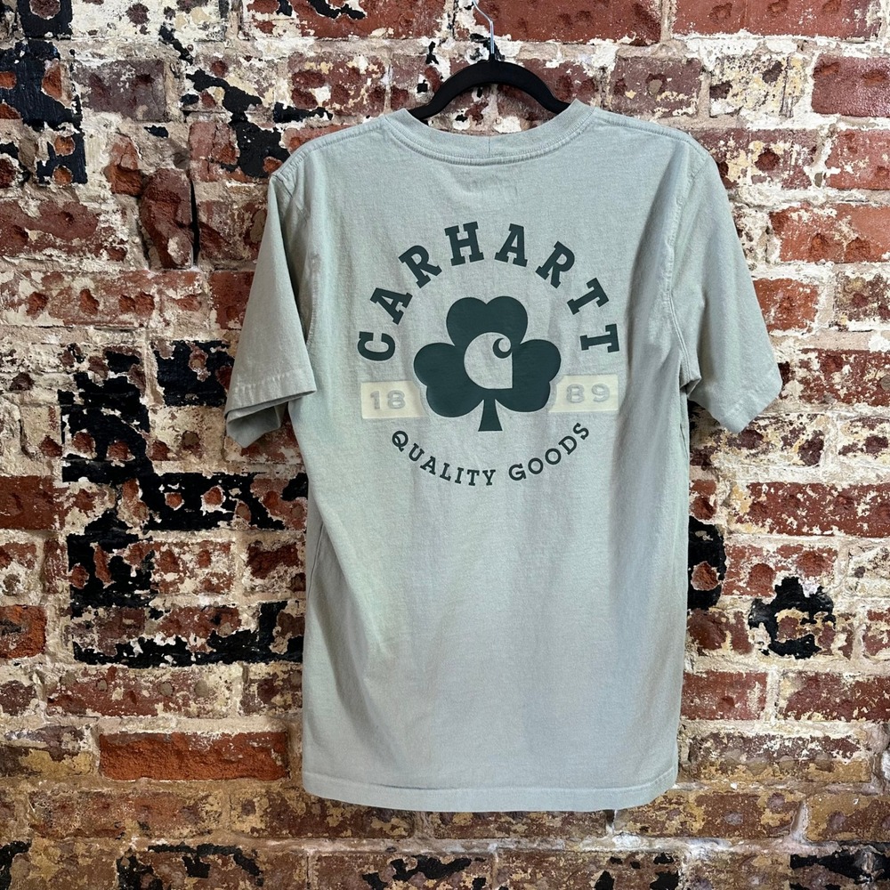 Carhartt T Shirt Shamrock Short Sleeve Pocket Relaxed Fit Logo T-Shirt Men Small